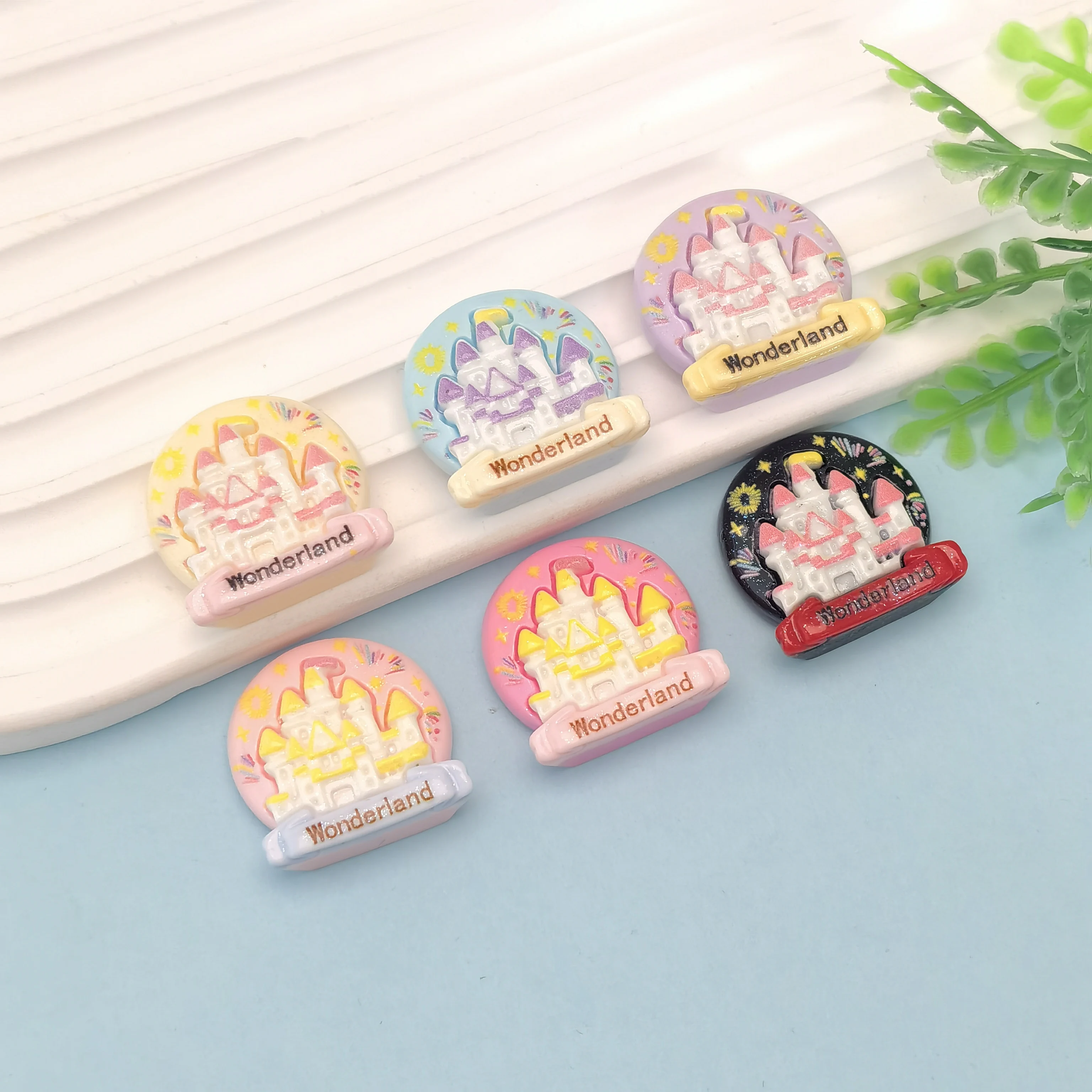 New Resin Colorful Wonderland Castle Flatback Figurines Cabochon Scrapbook DIY Craft Home Decor Accessories
