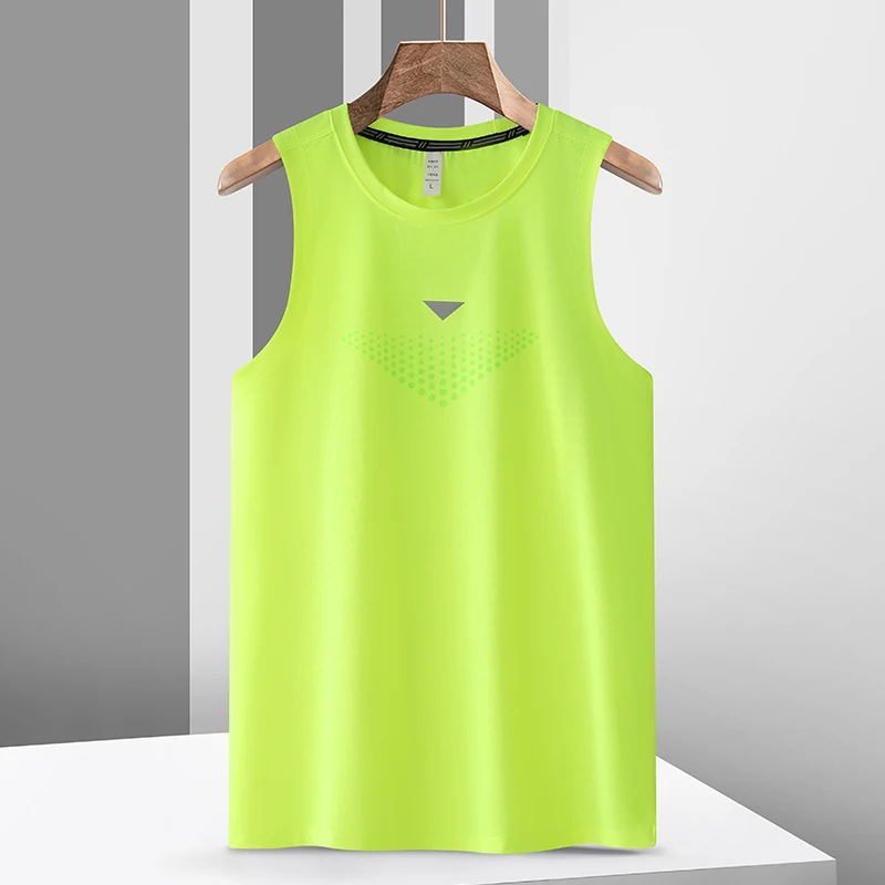 

Fitted Men's Training Vest Fluorescent een Ice Silk Qui Dry Svel T-irt Breathable Summer Outdoor Fitn Running ...