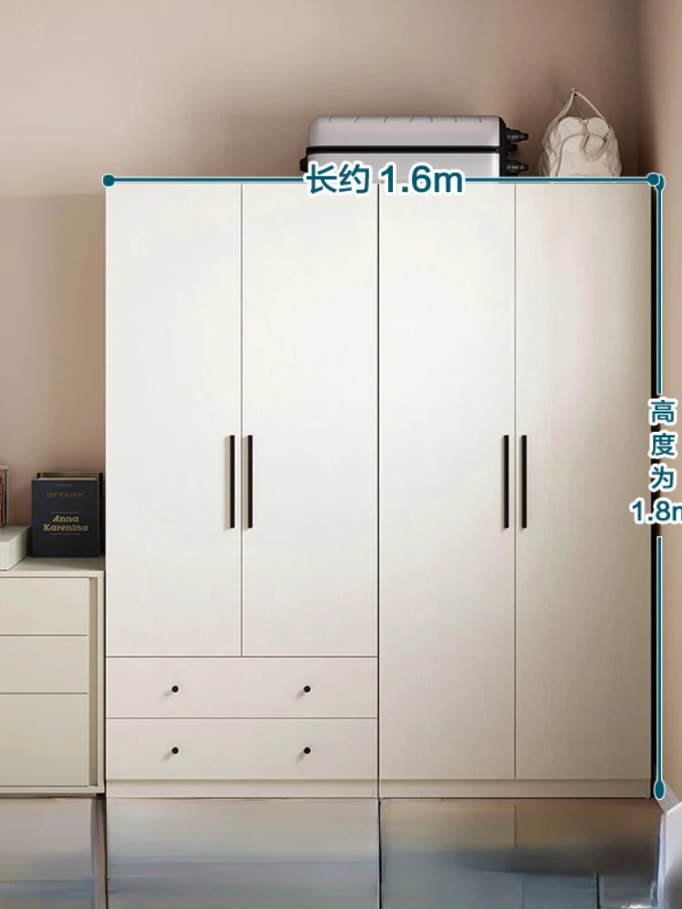 Simple Three Door Wardrobe Home Bedroom Vertical Hinged Door Combination