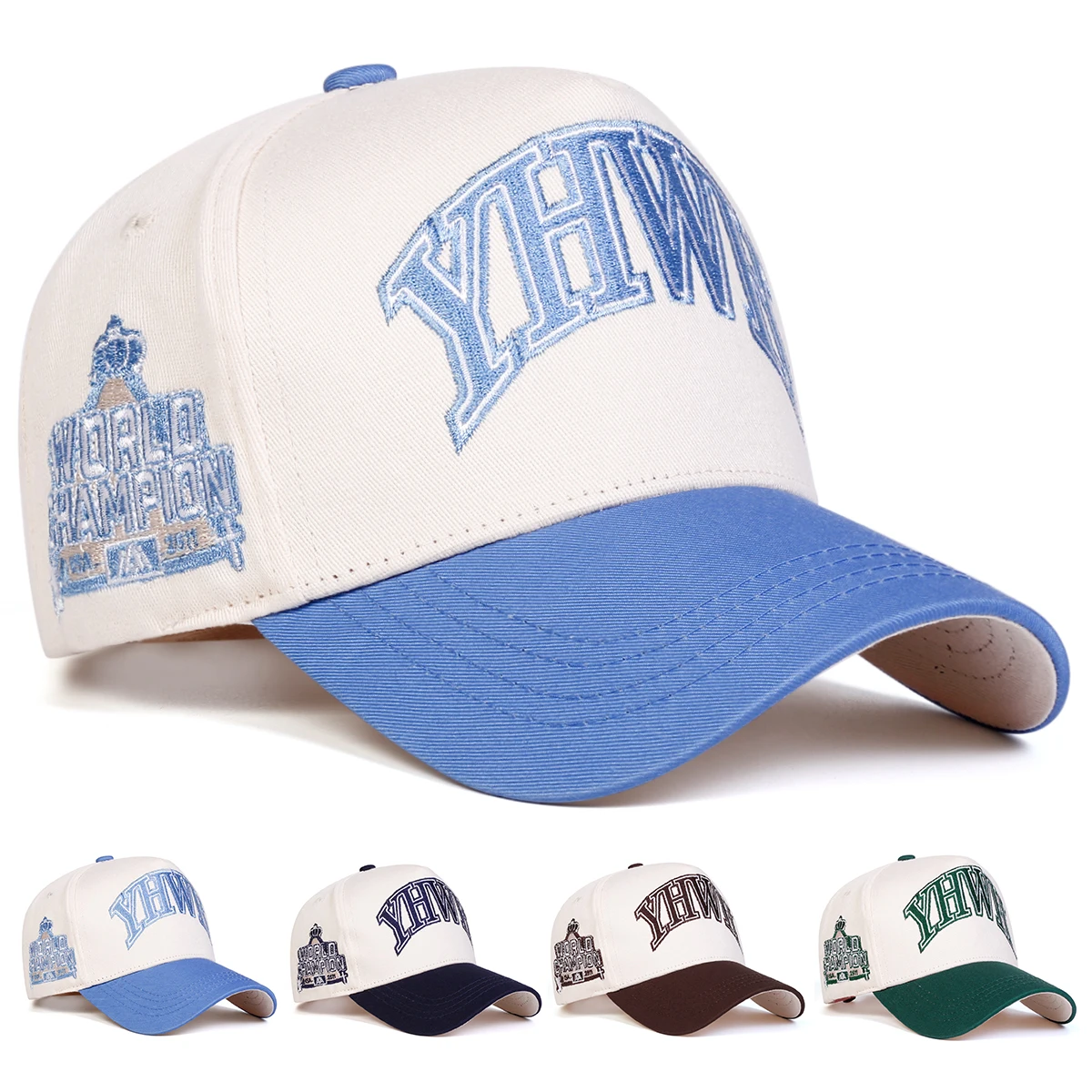 Unisex YHWH Letter Embroidery Baseball Caps Adjustable Casual Hats Spring and Autumn Outdoor Sunscreen Hat