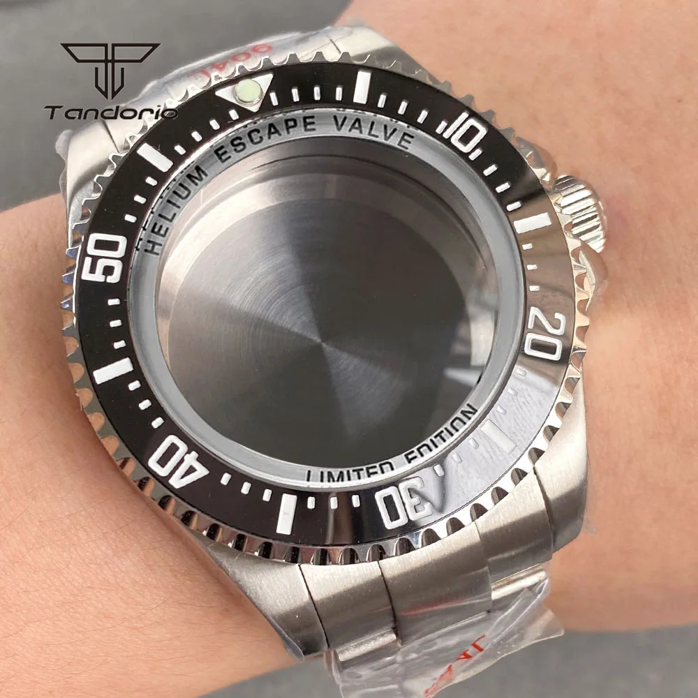 

43mm Stainless Steel Automatic Watch Case Bracelet Sapphire Glass Fit NH34 NH35 NH36 ETA2824 PT5000 Movt Wristwatch Accessories