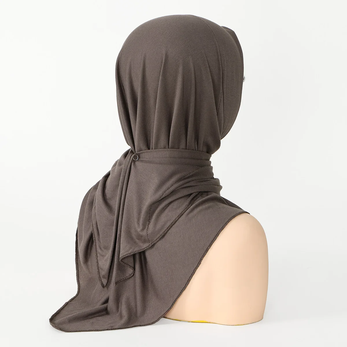 

Hot-selling Solid Color New Solid Color Button Women's Headgear, Mercerized Cotton Headscarf Is Simple and Atmospheric