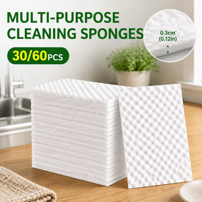 ​30/60pcs Magic Eraser Sponge Strong Non-Scratch Melamine Foam Sheet in Bulk For Kitchen Bathroom Convex Point Melamine Eraser