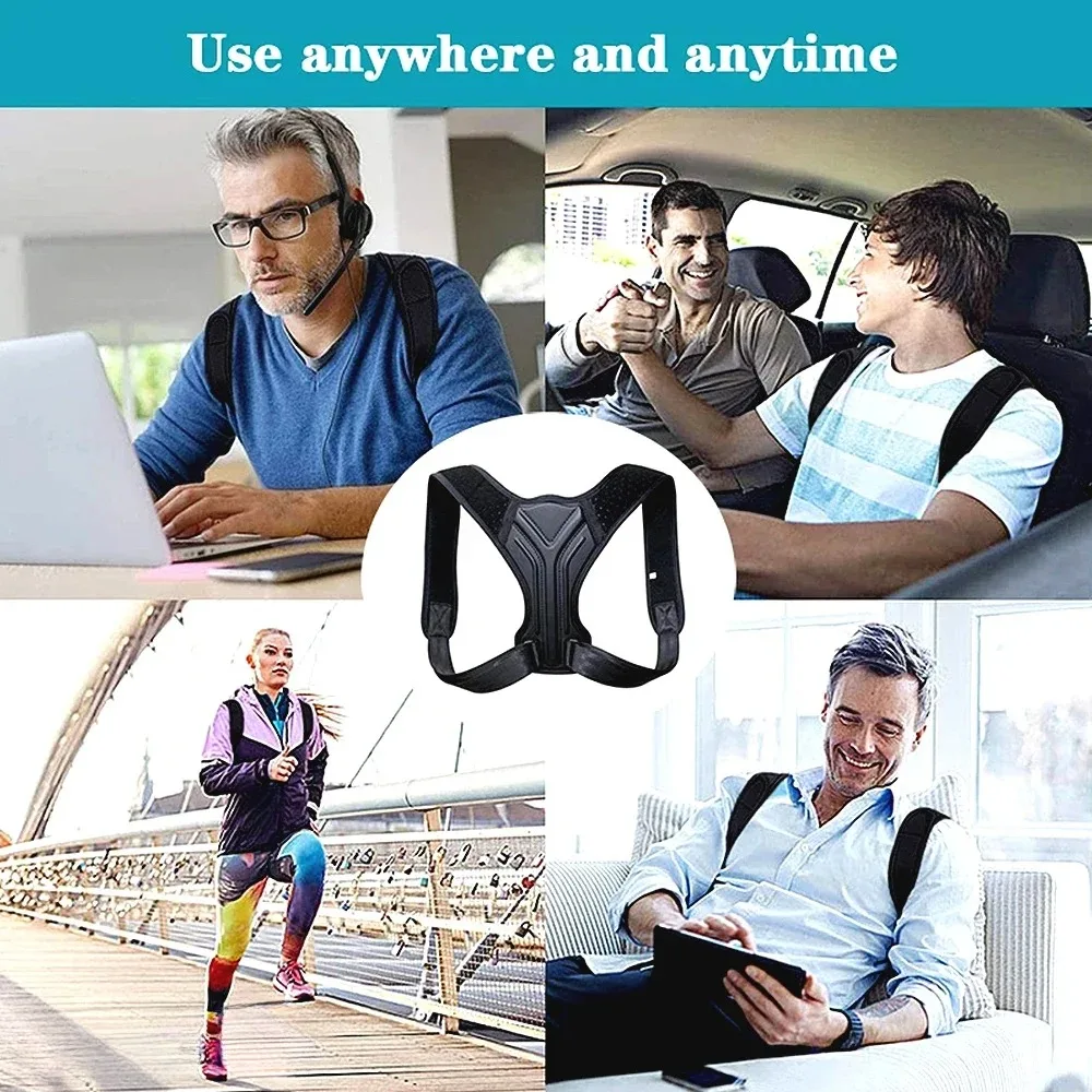 Adjustable Back Shoulder Posture Corrector Belt Clavicle Spine Support Reshape Your Body Home Office Sport Upper Back Neck Brace gallery 5