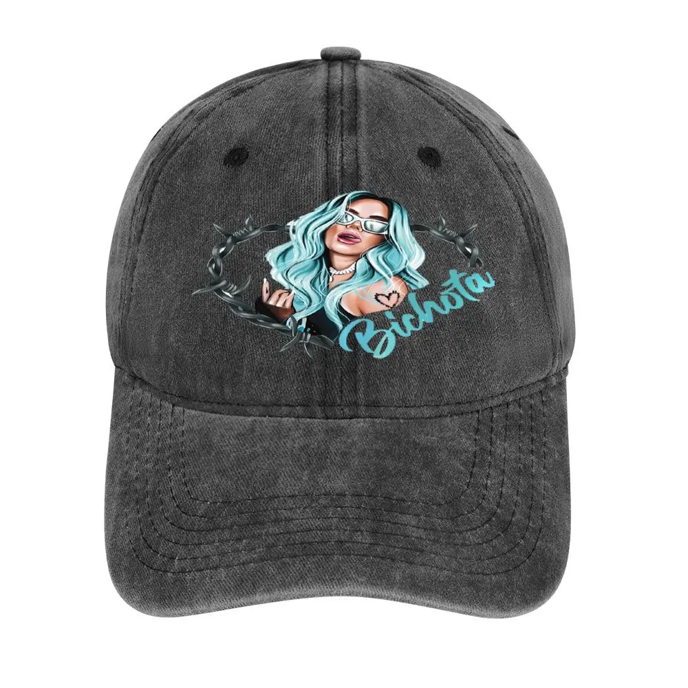 

Karol G with Blue Hair in The Wire Heart Bichota Print Spring and Autumn Outdoor Sunscreen Hat Unisex Adjustable Casual Hat