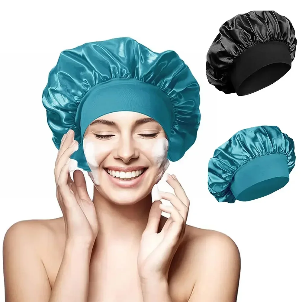 

Sleeping Hat Women Satin Solid Night Sleep Cap Hair Care Bonnet Nightcap For Women Men Unisex Cap Bonnet De Nuit Shower Turban