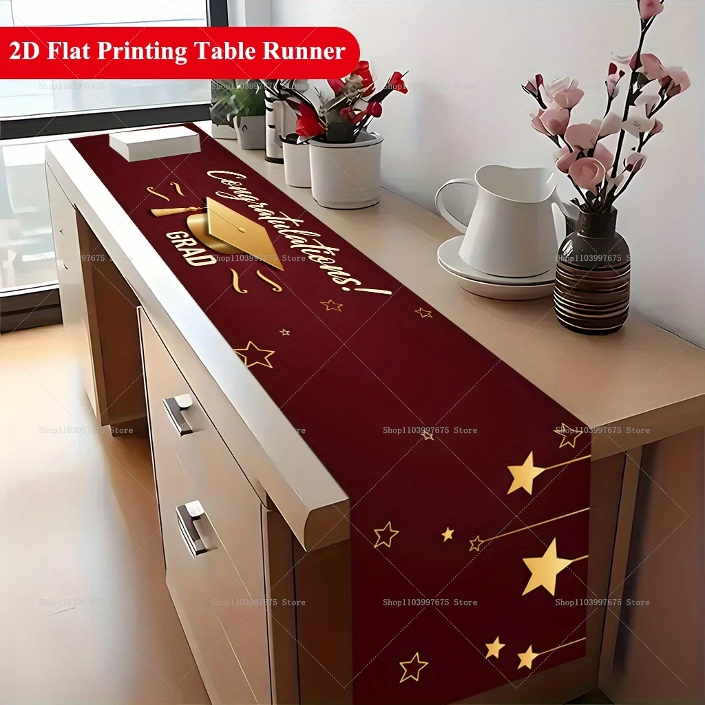 1pc Graduation Theme Party Decorations Indoor Kitchen Dining Tables Home Decorations Table Runner Celebrations Everyday Decor