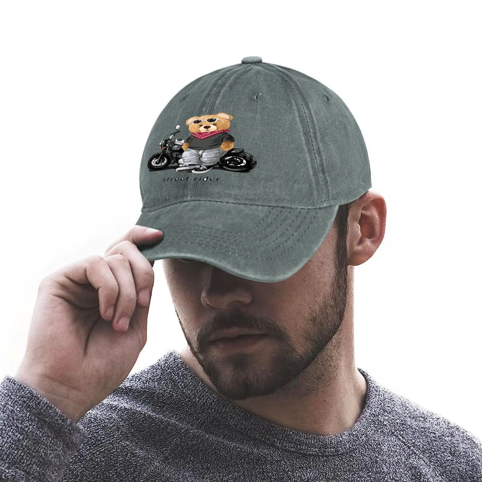 Casquette de camionneur Teddy Rider unisexe, chapeaux décontractés réglables, imprimé drôle, cadeau d'anniversaire, nouvelle tendance de la mode, livraison directe, 2024