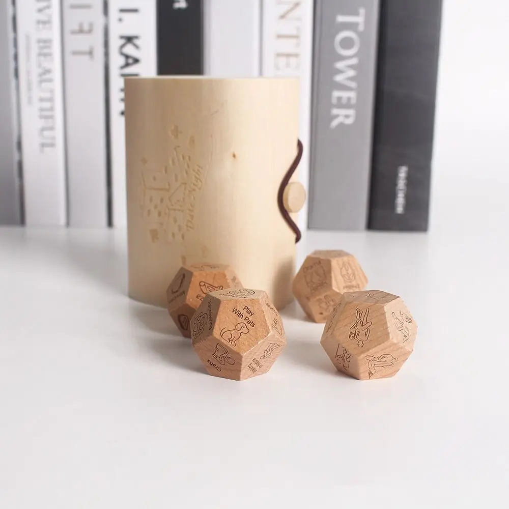 

12 sided Wooden Food Dice Game Board Game Randomly Deciding Food Decision Dice Games Figurines Entertainment Date Night Dice
