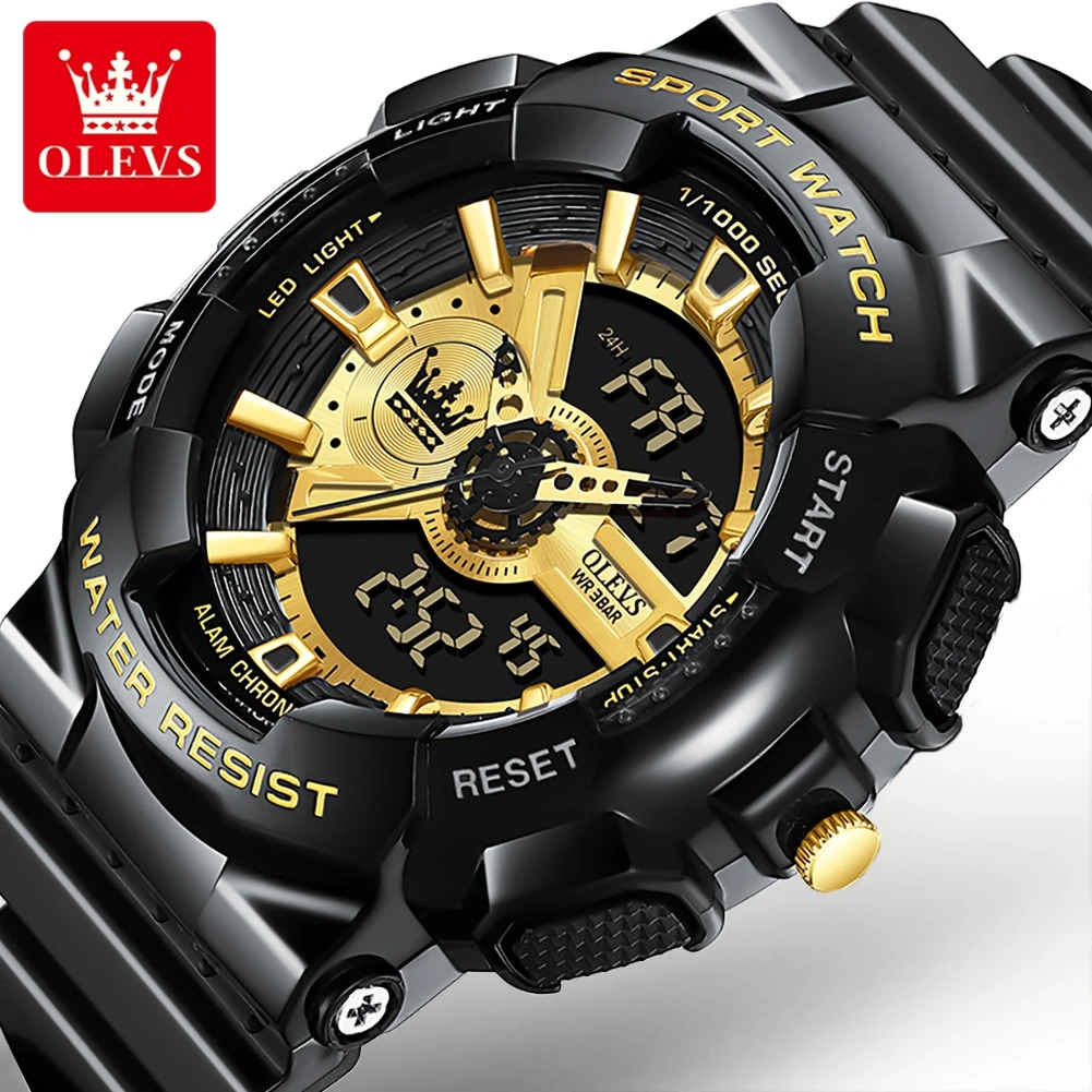 OLEVS 1102 Orologio da uomo Orologio al quarzo da lavoro originale di lusso ﻿   Orologi lunari sportivi impermeabili con data settimanale luminosa per uomo