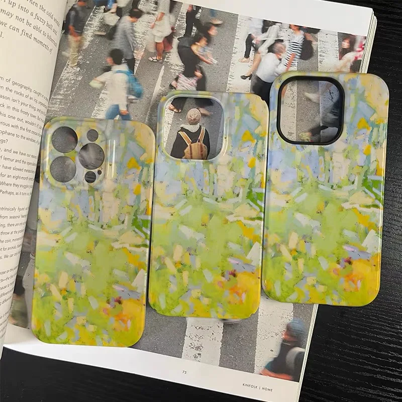 حافظة لهاتف آيفون 17 16 ProMax 15 14 Plus 13 12 MINI 11 PRO 16Plus غطاء هاتف أكريليك أصفر وأخضر