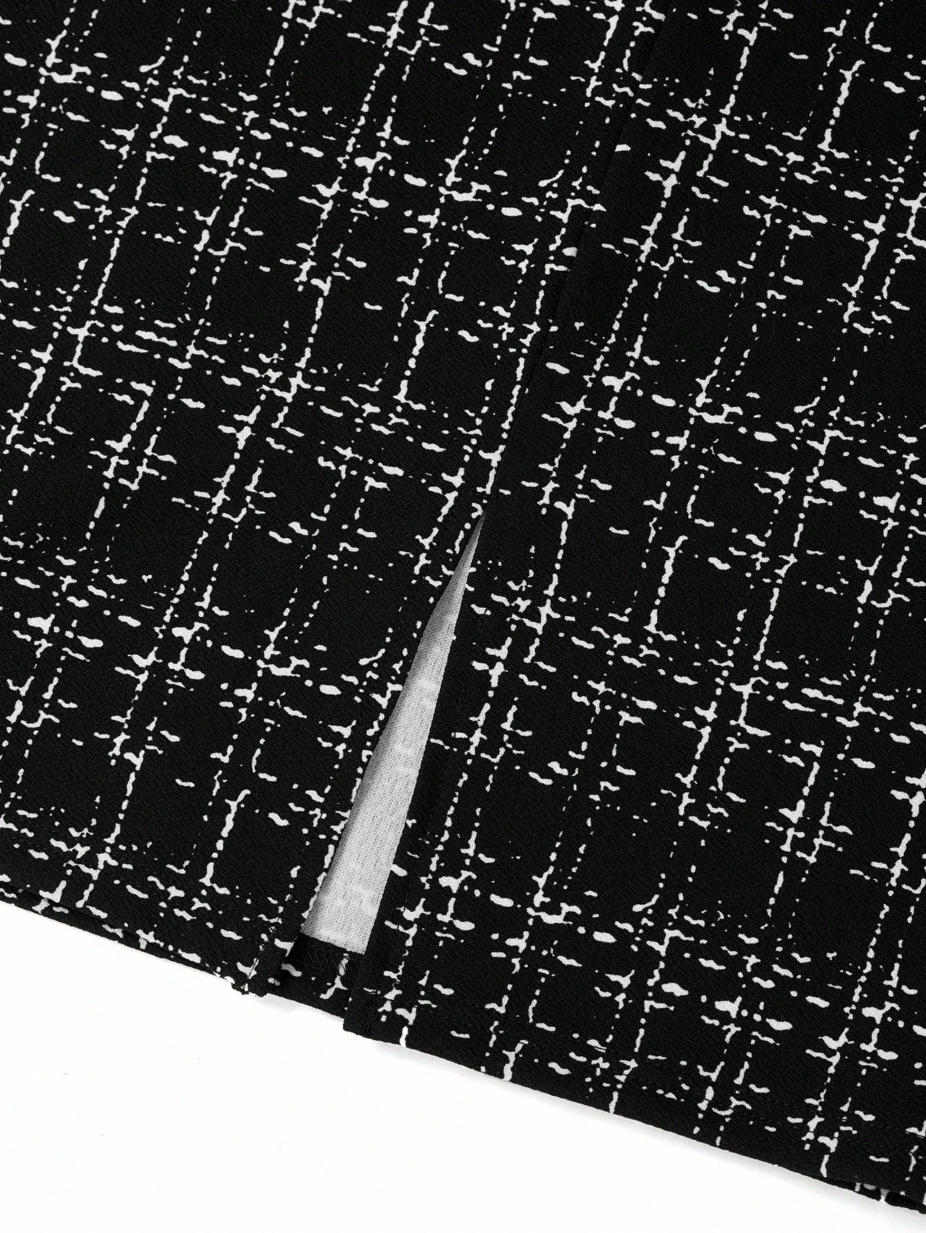 

Elegant Black And White Plaid Two-Piece Skirt Suit For Women Business Formal Office Wear