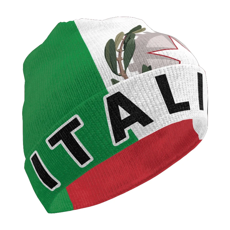 Italy Knitted Hat Free Custom Name Winter Cold Pullover Italiana Ita Flags Italian Knit Keep Warm Caps It Hip Hop Italia Beanies