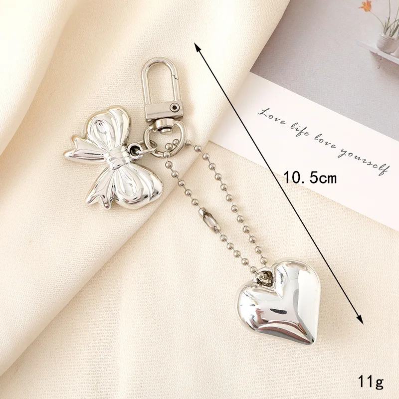 Wholesale 10pcs/set Alloy Keychains Big Hearts Key Rings For Women Men Friendship Gift Handbag Decoration Handmade Jewelry