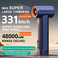 Super Large Turbo Fan Jet High-Power Handheld Violent Turbo Fan Wind Speed Over 85000RPM&900g Car Water Blower 54W Fast Charging