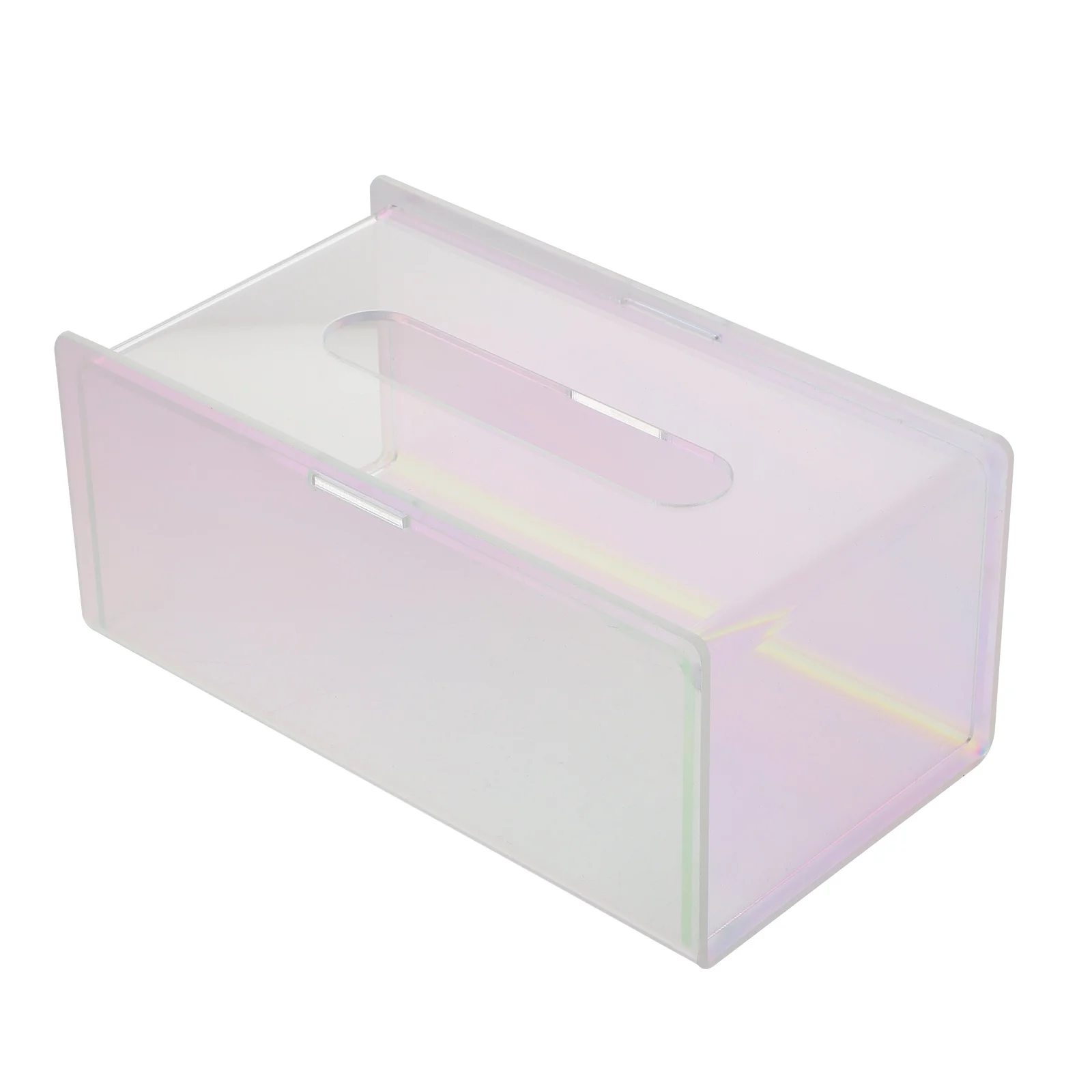 

1pc Desktop Acrylic Tissue Box Transparent Creative Chic Colorful Napkin Container Household Storage Organizer Resilient