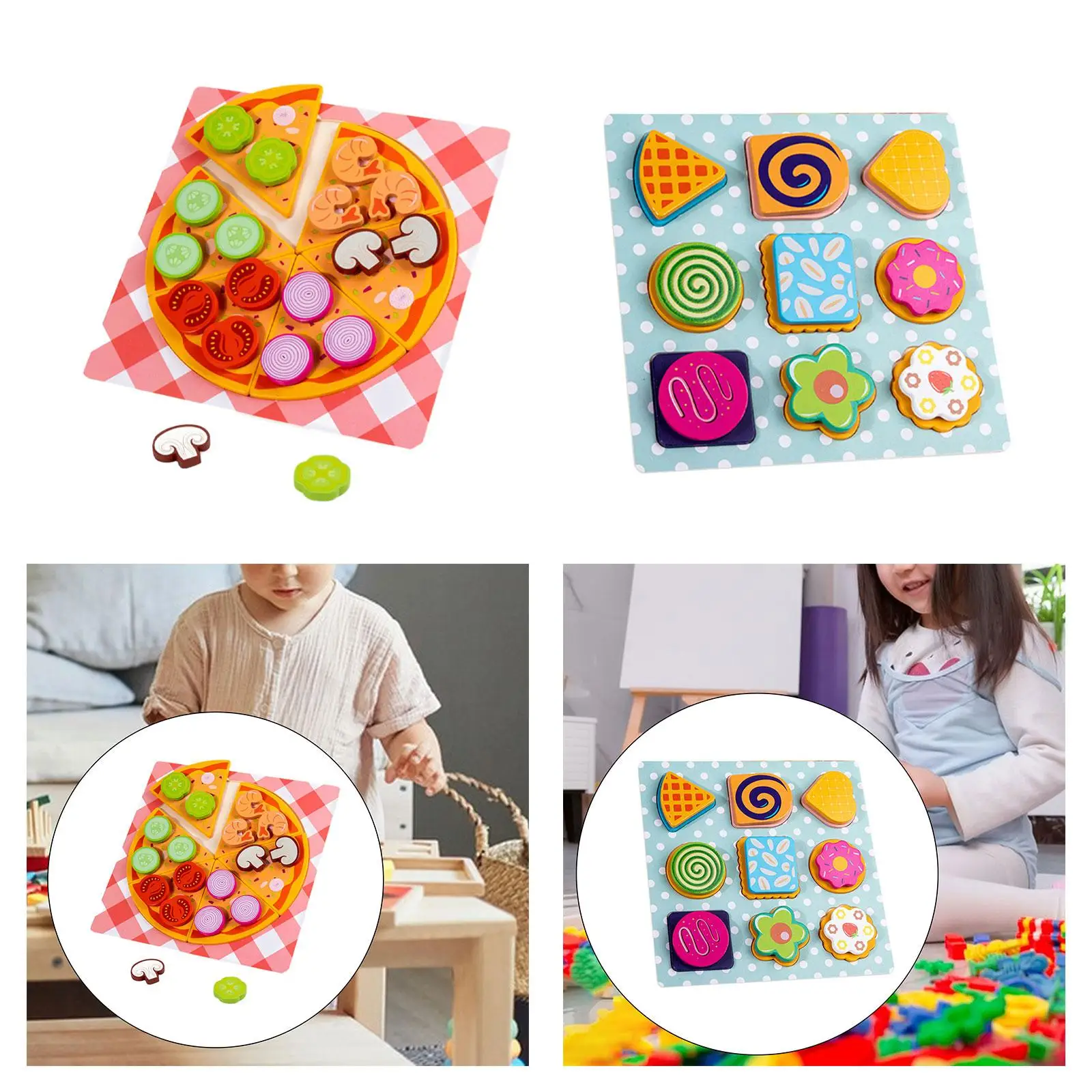 Juego de comida de madera, juguete de cocina preescolar, juego de rol realista para niños, simulación