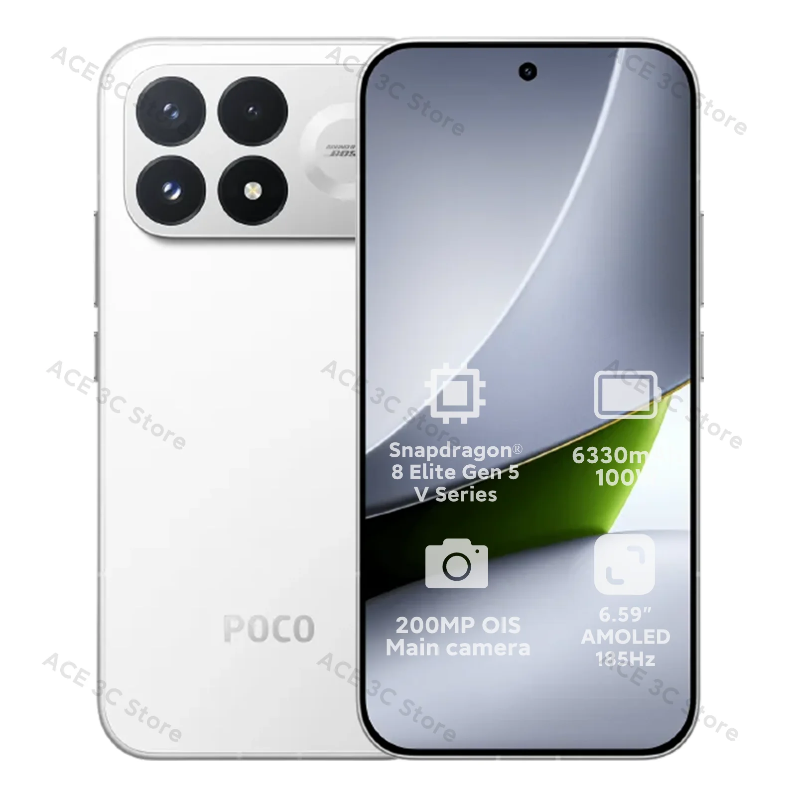 Globale versie POCO F9 Pro Snapdragon 8 Elite Gen 5 V-serie smartphone, 200MP hoofdcamera, 6330mAh batterij, 100W HyperCharge, 6,59" 185Hz AMOLED-scherm, POCO mobiele telefoon