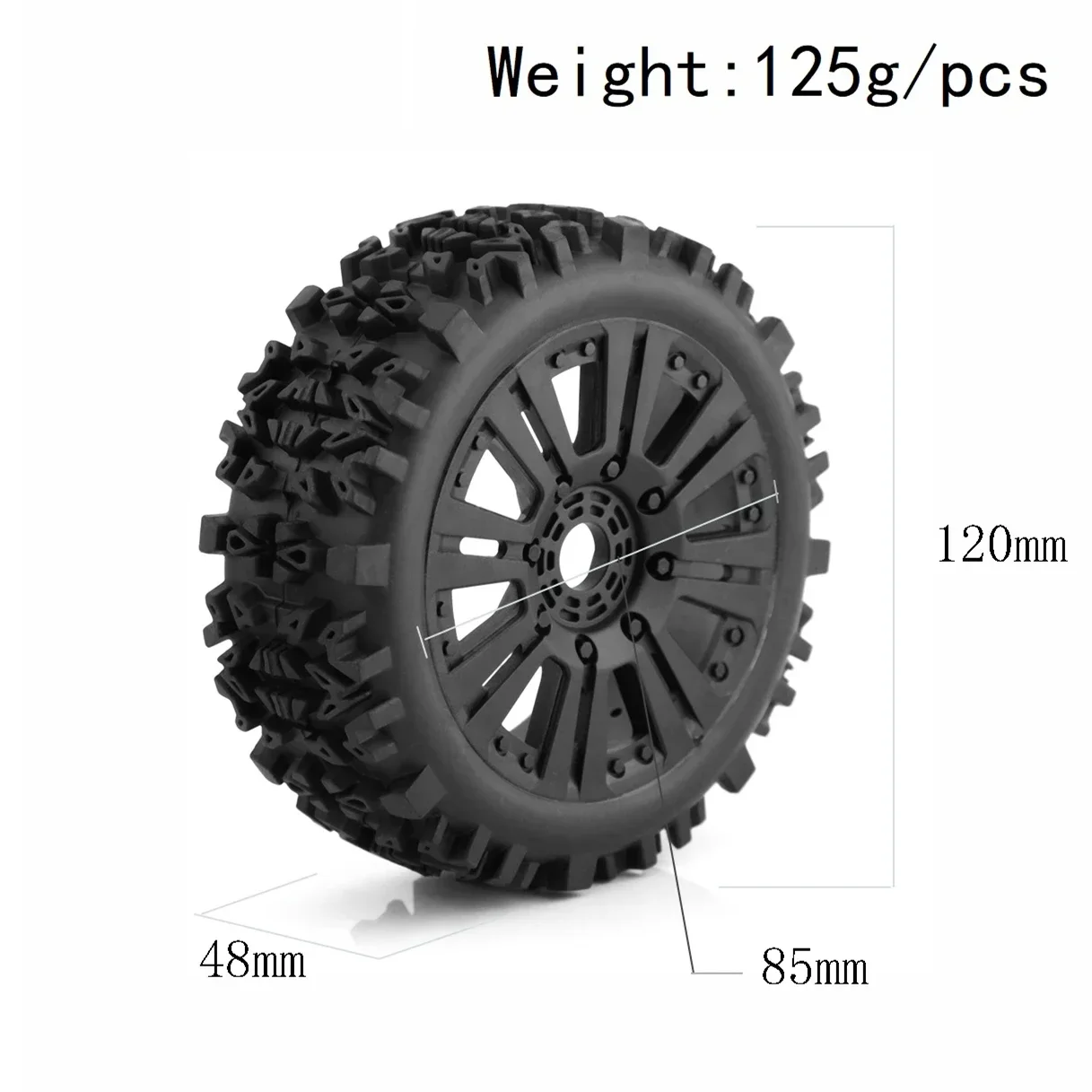 4pcs 120mm 1/8 RC Off-Road Buggy Wheels Tire 17mm Hex for ARRMA Typhon Talion Traxxas Redcat Team Losi Kyosho HPI HSP VRX RC Car