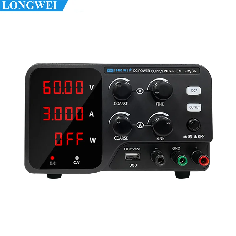 

Adjustable DC Power Supply 60V 3A 180W LONGWEI PDS-603M Bench Tool for Battery Maintenance