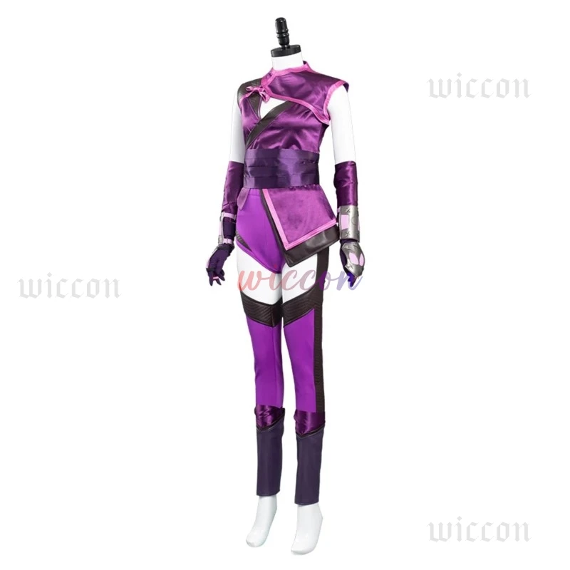 Game Mortal Mileena Cosplay Komba Costume Full Set Sexy Purple Color @#^ &^* for Women Halloween Cosplay Outfits Carnival Suit