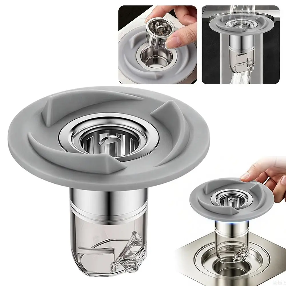 New Drain Core Odor Proof Self Closing Sink Floor Drain Removable Insect Proof Inner Strainer Hair Catcher