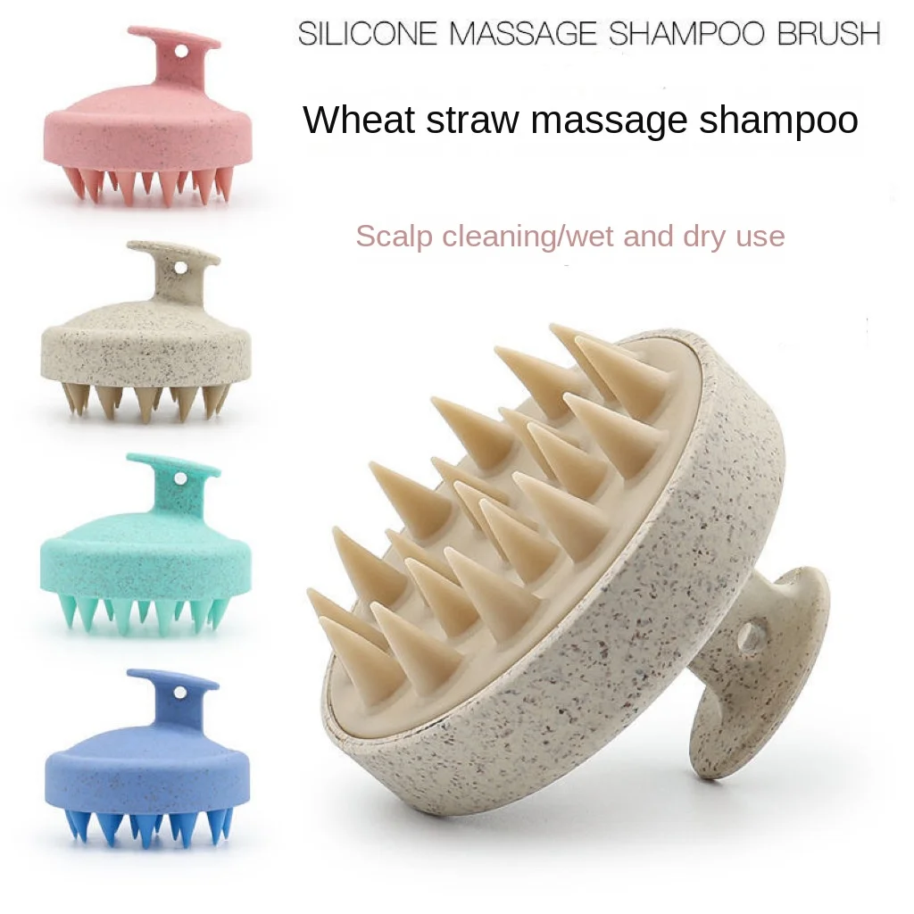 Wheat Straw Shampoo Brush Massage Clean Skin Meridian Shampoo Artifact Home Head Massage Brush Bath Brushes