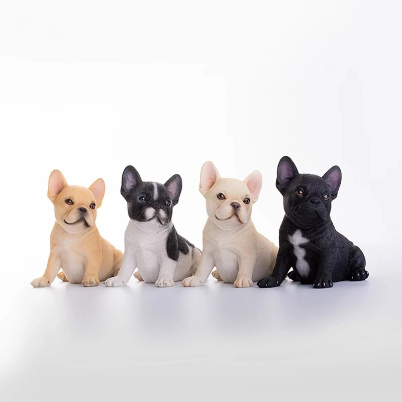 JXK Model Francuskiego Buldoga w Skali 1/6 z Żywicy, Realistyczny, Uroczy Zwierzak, Model Psa dla Figur Akcji 12-calowych, Ręcznie Robiony