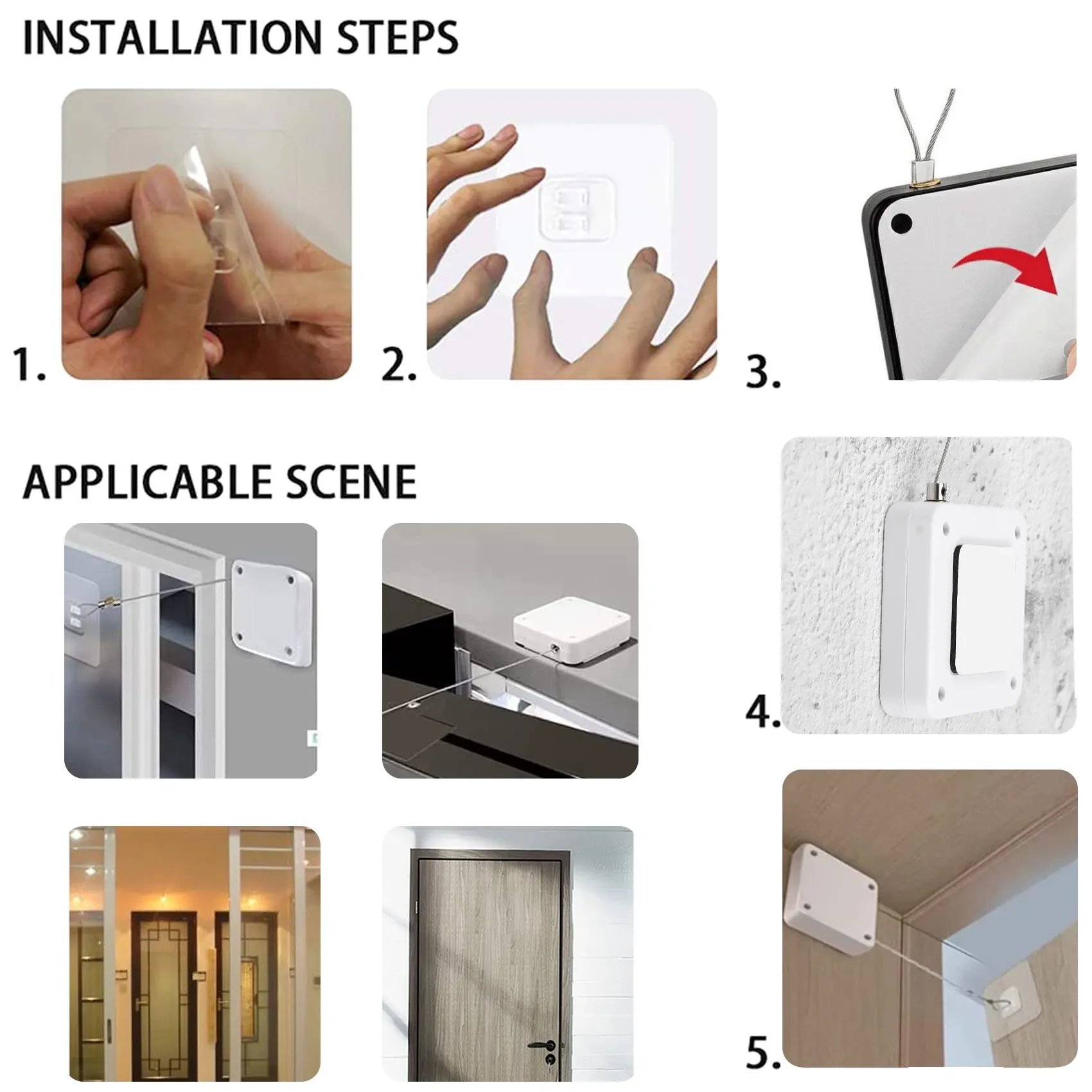 Punch-Free Automatic Sensor Door Closer Automatically Close For All Doors