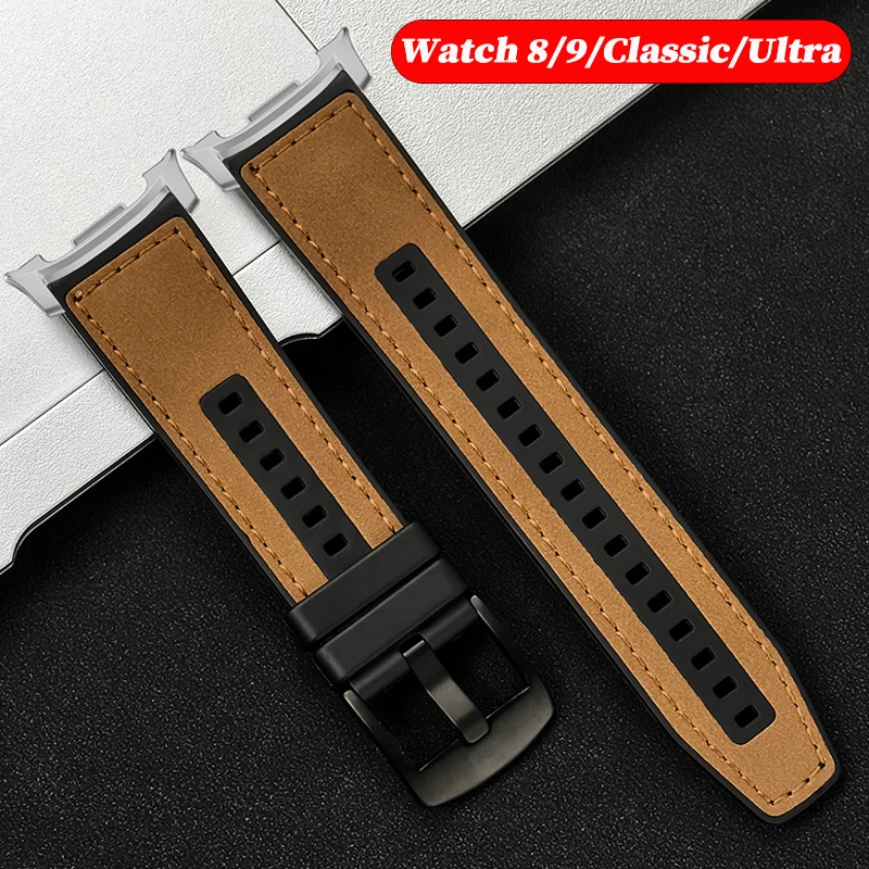Leather Strap for Samsung Galaxy Watch Ultra2 2026 Ultra 47mm Correa Band for Galaxy Watch 8 9 40mm 44mm Classic 46mm Wriststrap