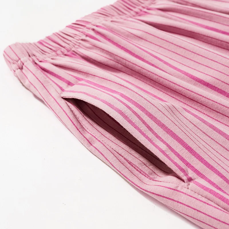 الأزواج منامة مجموعة القطن ملابس علوية بأكمام طويلة للربيع مخطط النساء منامة دعوى الخريف نوم طوق بيجامة الذكور ملابس خاصة قطعتين