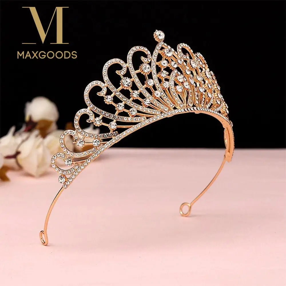 

Новая металлическая хрустальная свадебная тиара, красочная роскошная элегантная свадебная тиара для волос, легкая роскошная корона принцессы, праздник дня рождения