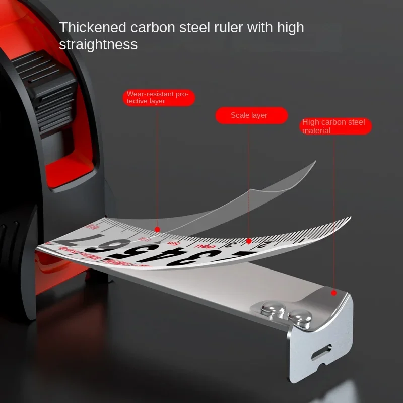 Deli metro a nastro in acciaio al carbonio addensato da 5/7, 5M con strumenti di misurazione manuale portatili multifunzionali per la lavorazione