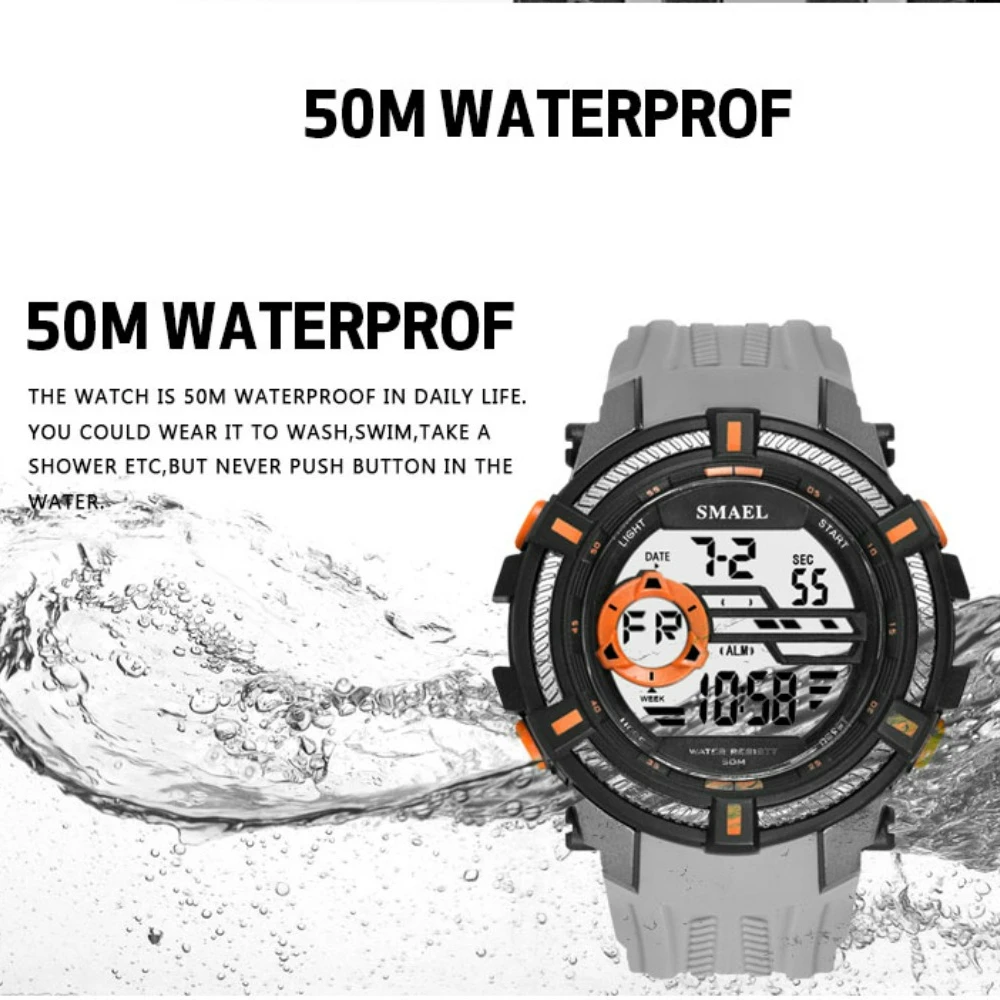2024 New Hot Selling Men's Multi-functional Sports Digital Watch Waterproof Glow-in-the-dark Digital Student Electronic Watches