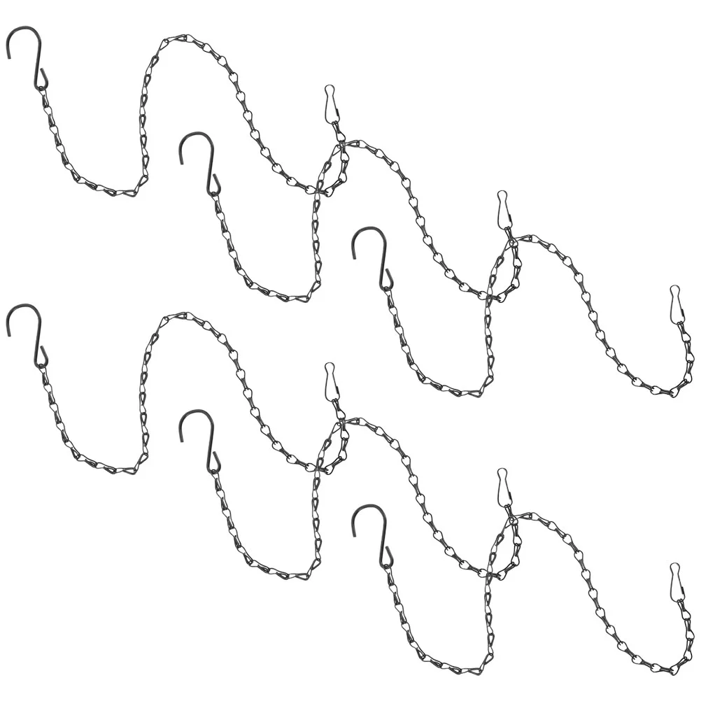 

6 шт. подвесная цепочка для фотографий, вешалки черного цвета для корзины с растениями, цепочки для цветов, железная птичья клетка в форме крючка, украшение для дома, металл