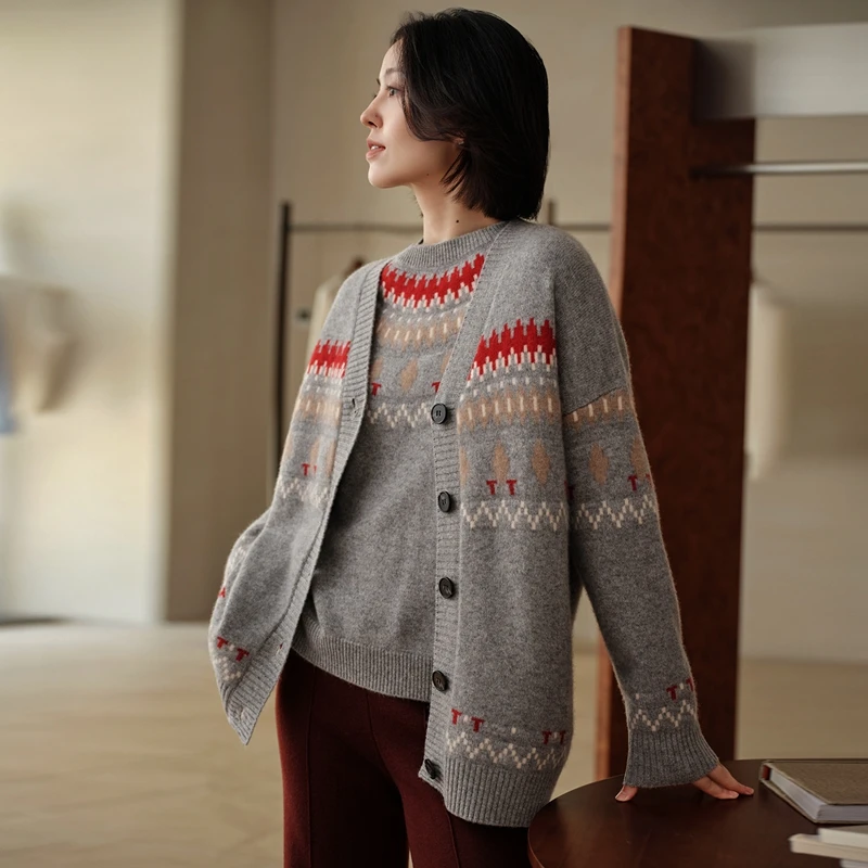 

Женский кашемировый кардиган с v-образным вырезом, осень-зима, 100% кашемировый свитер, вязаный повседневный удобный роскошный топ