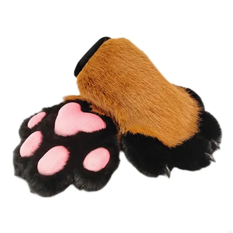 Furry Cats Paws Gloves With Realistic Design And Soft Inner Lining For Cosplay And Daily Wear Anime Event Fursuit Props 