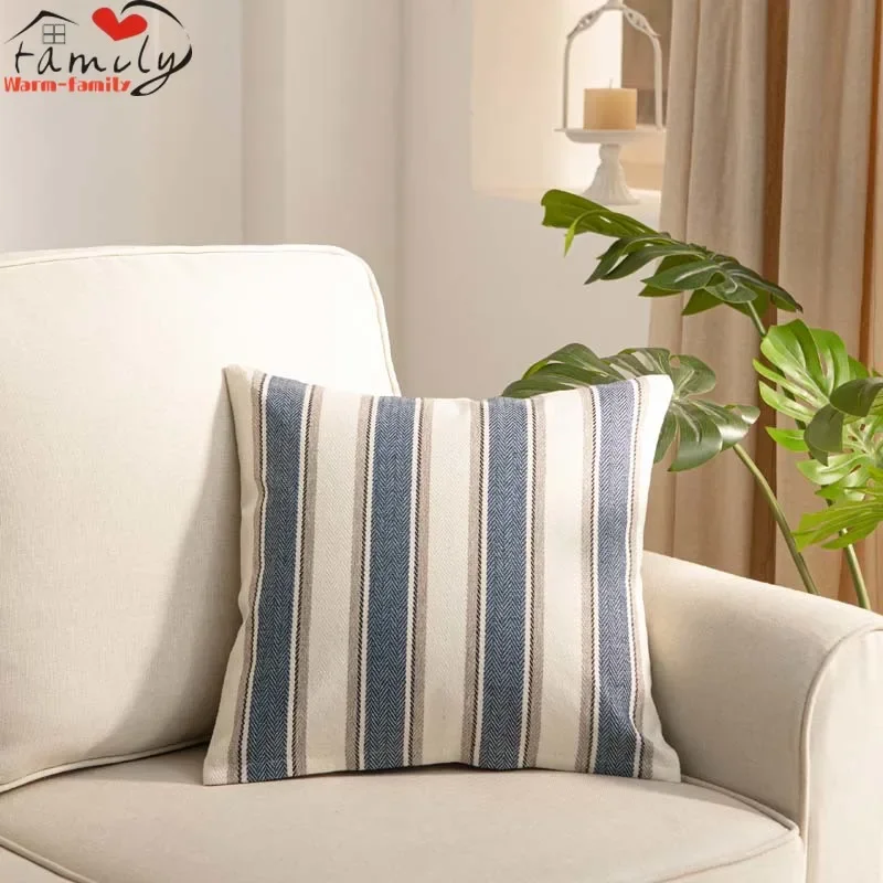 Pillow Case Home Decoration Salon Cushion Cover Solid Pillowcase with Zipper Cotton Linen for Sofa Car Chair 45x45 40X40