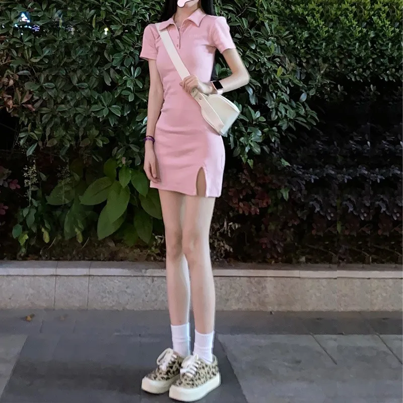 slim-fit-wrapped hot girl skirt women's clothing slimming 24 new summer cinched short temperament dress