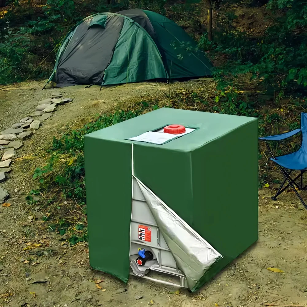 1000L خزان المياه غطاء أخضر مقاوم للماء IBC حمل غطاء 1000L IBC خزان الحاويات الأشعة فوق البنفسجية فيلم الغطاء الواقي الغبار مادة سميكة