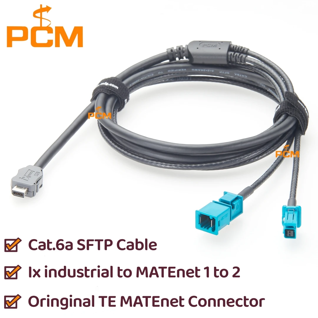 ix industrial to MATEnet Connector CAT6A Jack Plug male female Y Splitter Cable AEcable 2Y Vector Automotive Ethernet Network