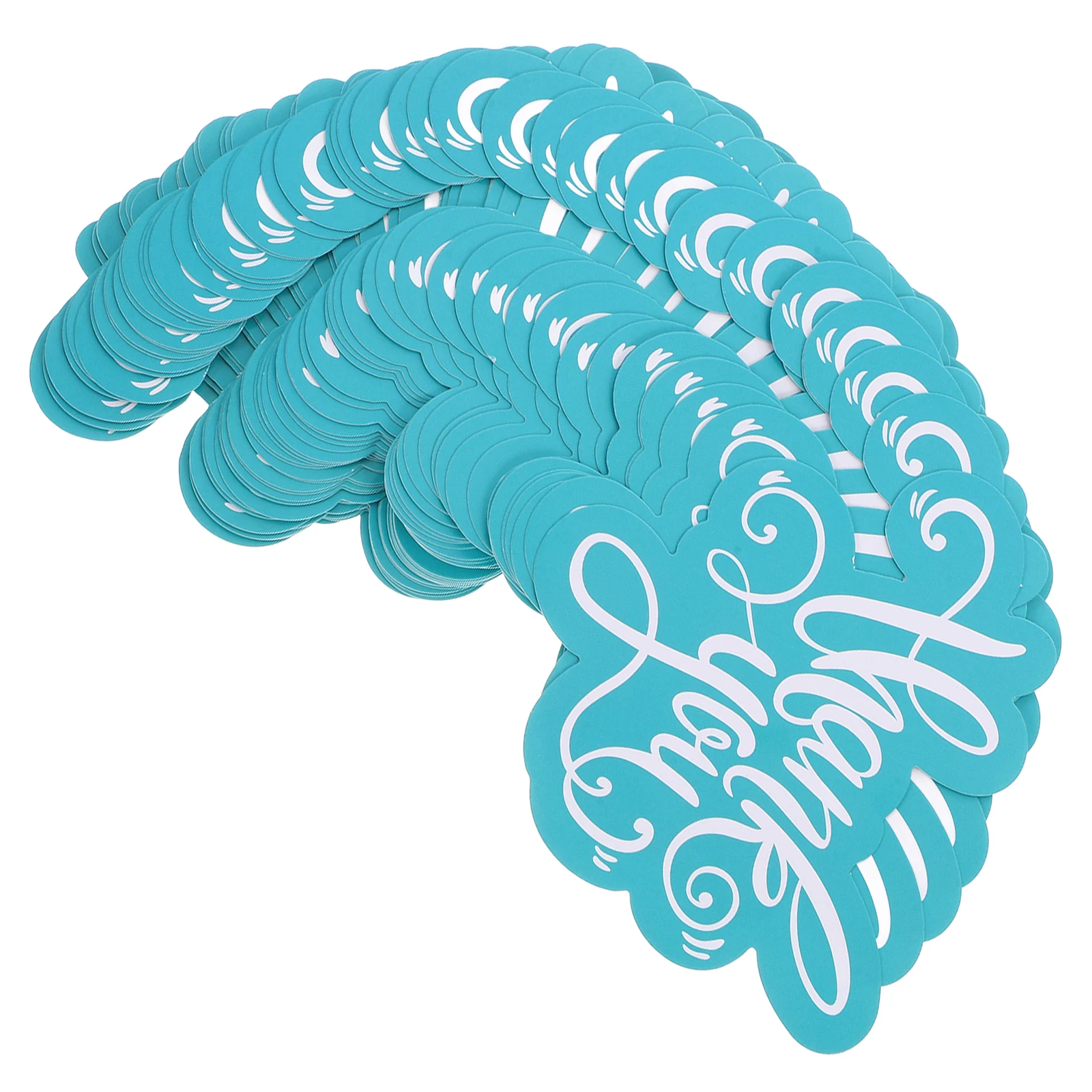 

50pcs Thank You Card Heart Shape Mini Blue Baby Shower Funny Business Cardstock Envelopes PresentDecoration Gratitude