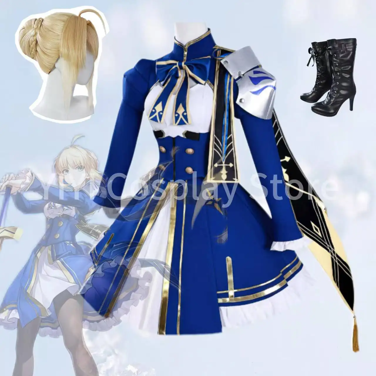 

Honkai Star Rail X Fate Artoria Saber Cosplay Costumesuitable for women's Halloween、carnival、party and role-playing activities.