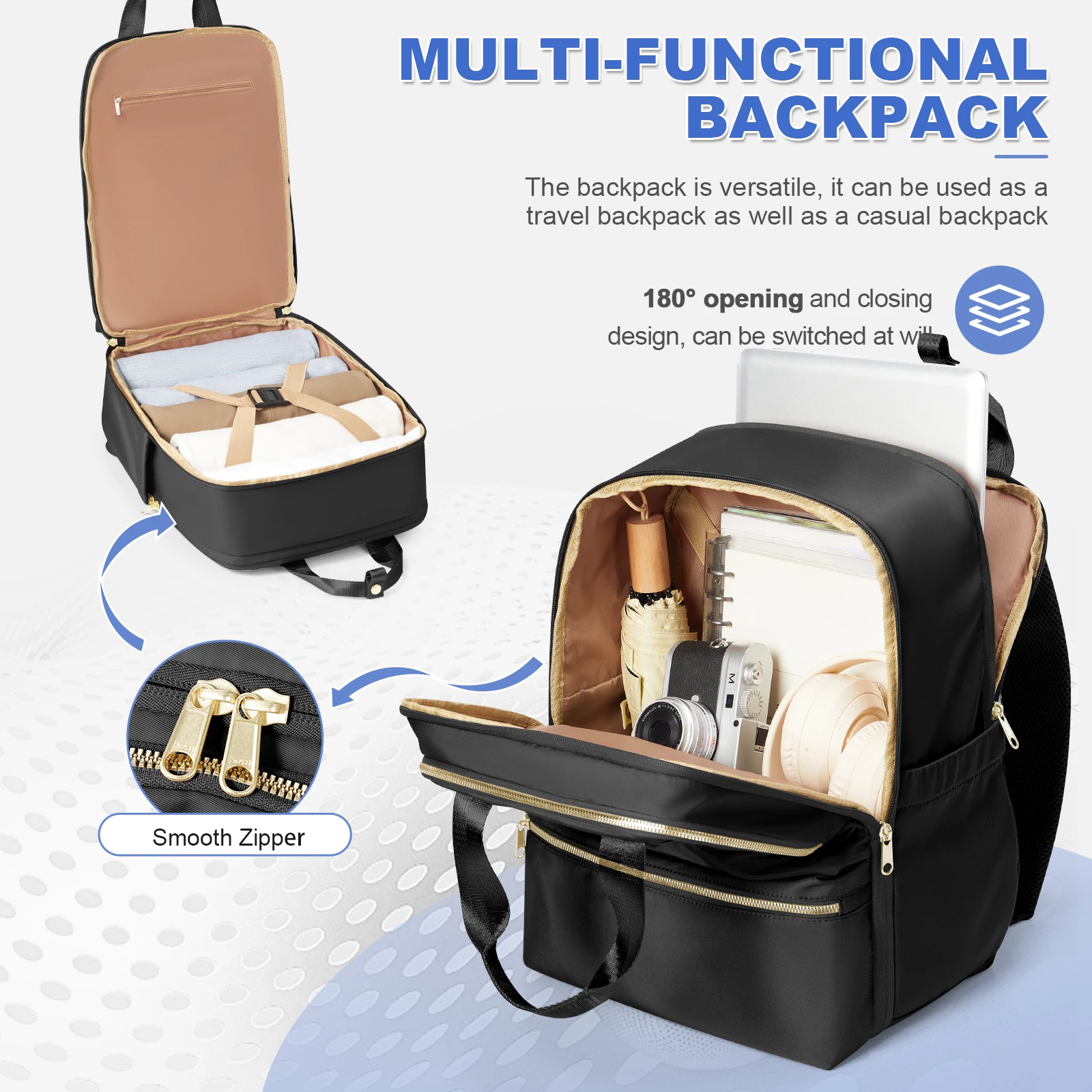 ライアンエア 40x30x20 トラベルバックパック、ダブルショルダーバッグ、ファッショナブルなスクールバッグ、ガールズカレッジバックパック、レディースエグゼクティブバックパック