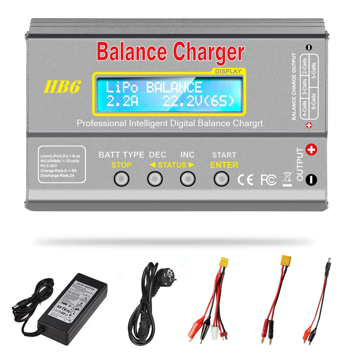 Nabíječka HTRC iMAX B6 80W pro RC LiPo NiMH Li-ion Ni-Cd baterie, nabíječka RC B6, digitální vybíječka LiPro, vybíječka - náhled 2