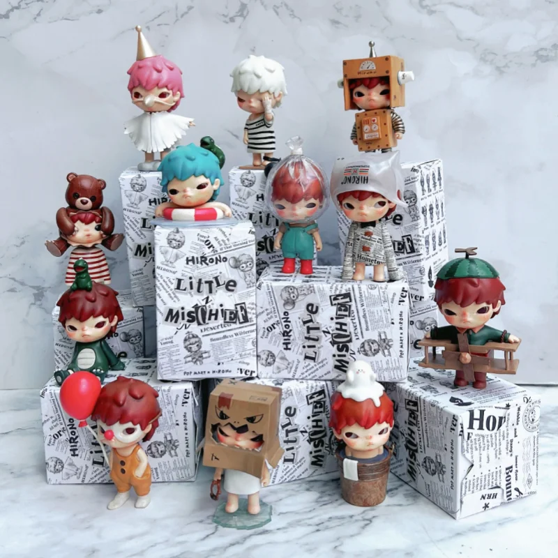 Pop Mart Hirono Little Mischief Serie Blindbox-Spielzeuge Kawaii Anime Actionfiguren Überraschungs-Mystery-Box Puppen Geschenk