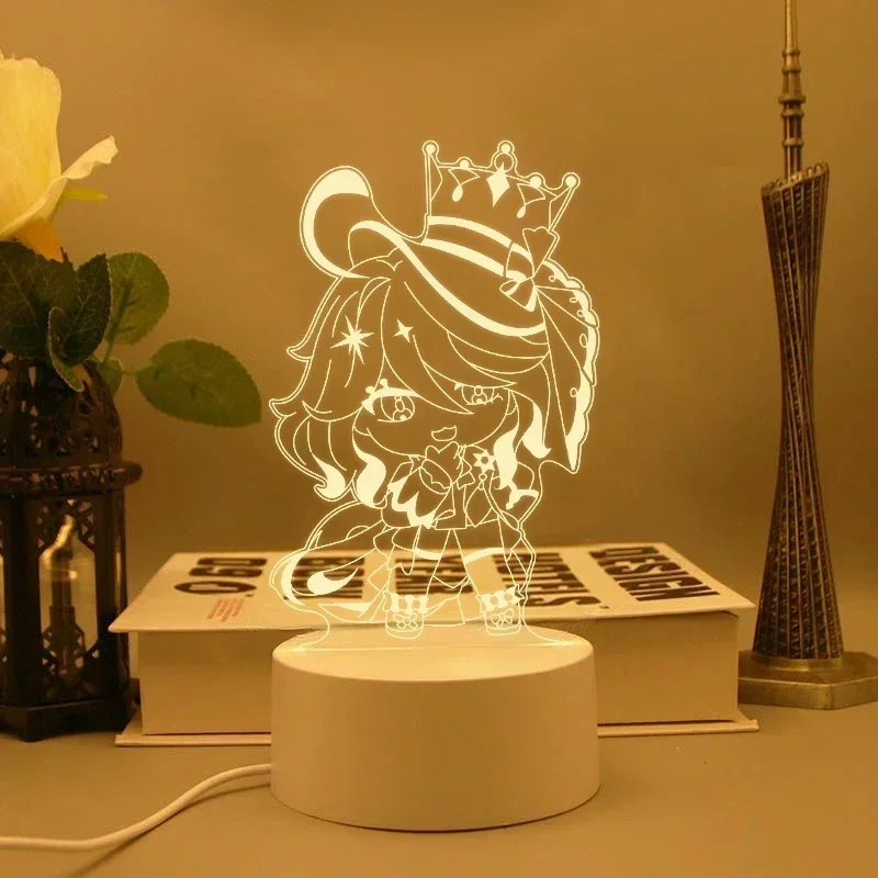 Anime Genshin Impact Kaedehara Kazuha Furina Alhaitham Ganyu Cosplay Zubehör Maskottchen Lichter Display Cartoon Nacht Lampe Ornament