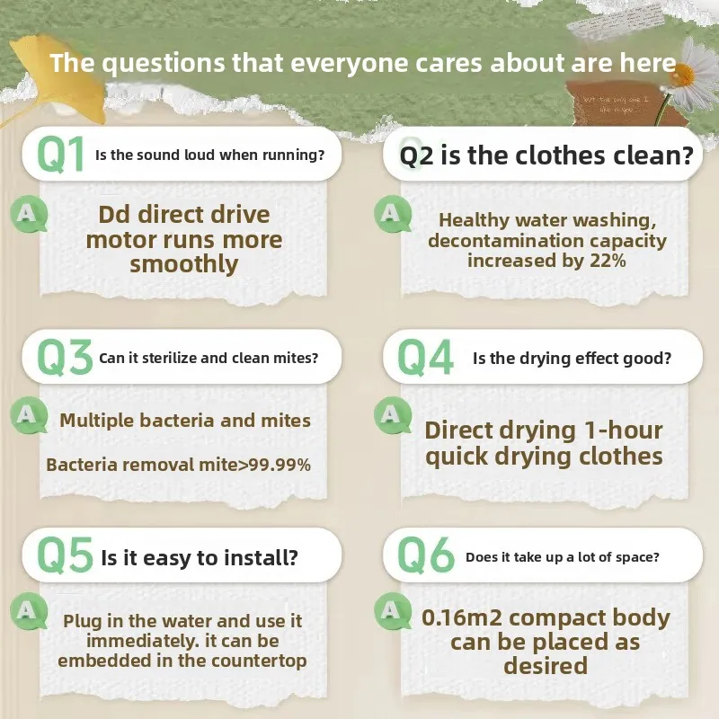 Mini Underwear Washer Direct Drive 2KG with Dryer Compact for Home Baby Care R4