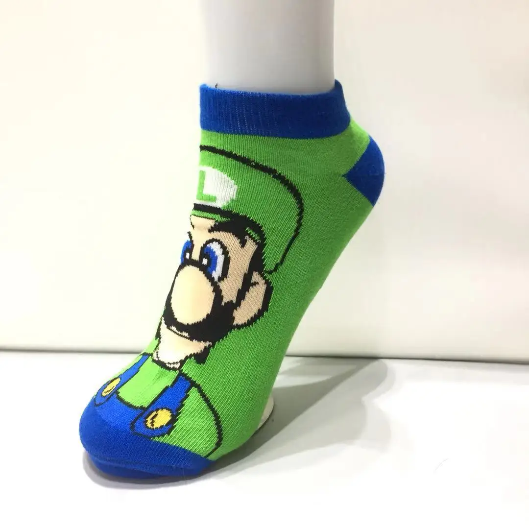 Super Mario Luigi Mario Yoshi Anime Baumwolle Boot Socken kurze Cartoon Kinder Junge Mädchen gedruckt dünne Socken Geburtstags geschenke