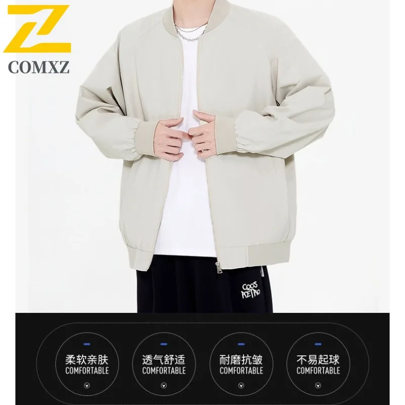 

COMXZ Мужская верхняя одежда сплошной цвет с воротником для кемпинга и рыбалки свободное мягкое повседневное пальто дышащая прогулочная ветровка для поездок на работу куртка